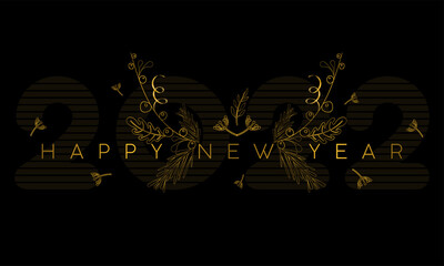 Happy new year template with glowing text Vector