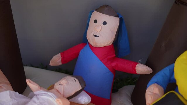 christmas portal, inflatable christmas garden decoration, christmas nativity scene with mary and jesus and the three kings