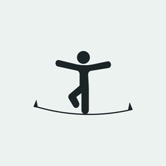 Man on rope vector icon illustration sign