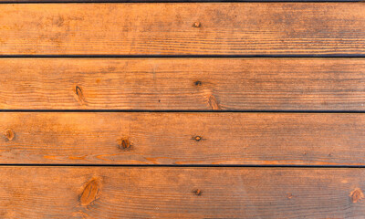 Obraz premium Wooden wall made of horizontal boards . background