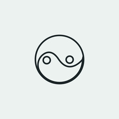 Yin yang vector icon illustration sign