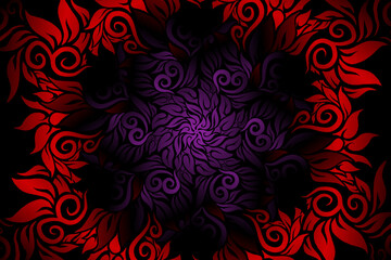 seamless colourful caleidoscope gradient flower art pattern of indonesian traditional tenun batik ethnic dayak ornament for wallpaper ads background sticker or clothing