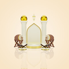 3d illustration Ramadan Kareem banner template