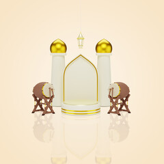 3d illustration Ramadan Kareem banner template