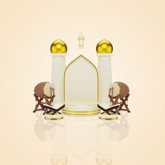 3d illustration Ramadan Kareem banner template