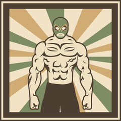 Mexican wrestling. Illustration template.