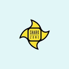 Shark zone. Logo template.