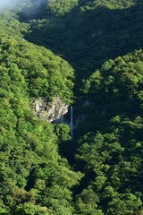 waterfall of heart shape in summer