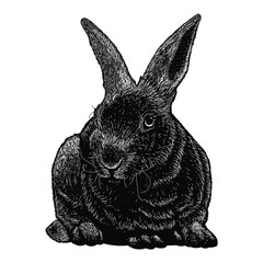 rabbit hand drawing vector illustration isolated on white background