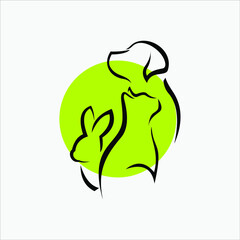 Flat Illustration of Pets Animal Veterinary Line Art