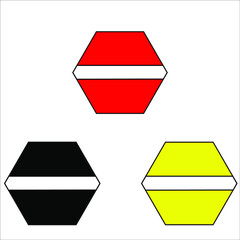 No Entry Sign on the isolated background . set element in colored icon