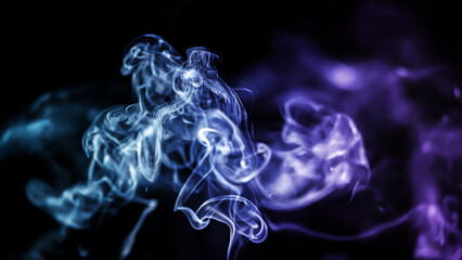 Fototapeta premium 黒背景素材カラフル煙テクスチャ