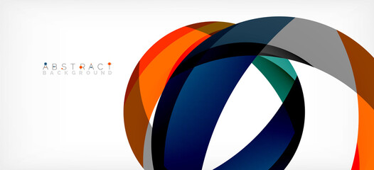 Obraz premium Geometric abstract background. Circle created with overlapping color shapes. Vector Illustration For Wallpaper, Banner, Background, Landing Page