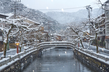 城崎温泉の冬の早朝