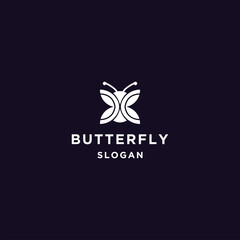 Butterfly logo icon flat design template 