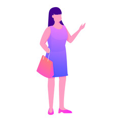 Shopping Woman with Bag