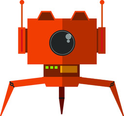 flat dark brown android robot with vector and can be uses as a logo, icon and illustration in your pamphlet or brochure.