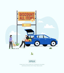 Shopping Day with character family