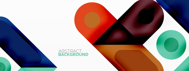 Square and circle minimal abstract background. Vector illustration for wallpaper banner background