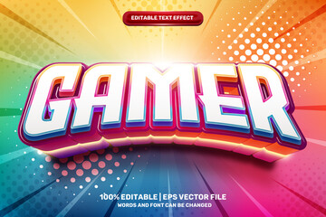 colorfull gamer esport glow logo template 3D Editable text Effect Style © agungkreatif
