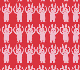 pattern with Delighted rabbits