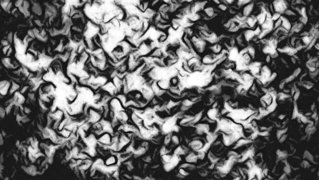 High vibration contrasting abstract chaotic pattern distortion moving free in space