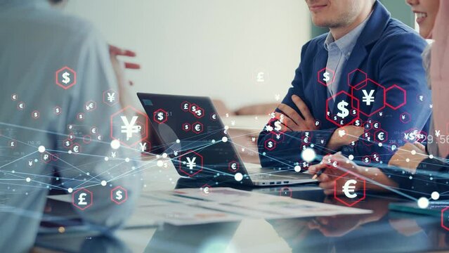 Financial technology concept. Fintech. Online banking. Foreign exchange.