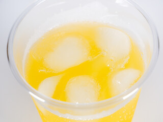 炭酸　オレンジジュース　プラスチックカップ
