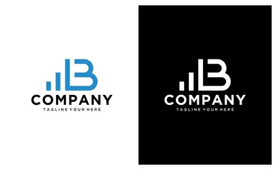 Letter B finance Logo Template vector design. on a black and white background.