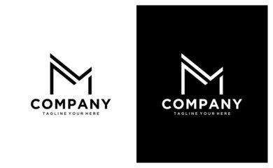 professional elegant trendy awesome artistic black and white color background. LM ML initial based Alphabet icon logo.