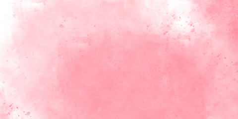 Pink background with watercolor splashes and powder spray. Abstract pink watercolor textured background. The hand-drawn watercolor background of pastel natural beige color. Soft pink powder explosion.