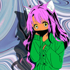 The girl in the mask