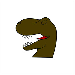 cute dark green dinosaur face