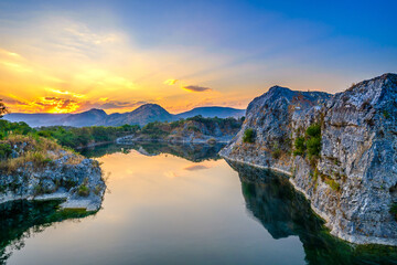 Blue Lagoon (Phu Pha Man) in Khonkaen, Thailand,