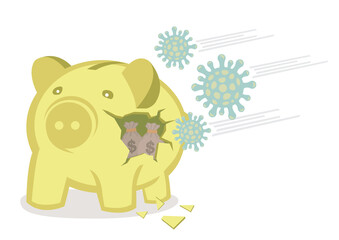 Concept of economic crisis because of the pandemic.