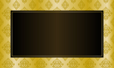 黒と金の高級感のあるダマスク柄の背景素材