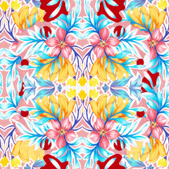 Beautiful seamless pattern with floral background 