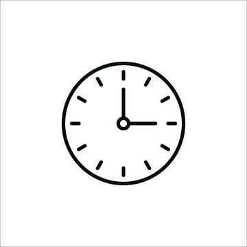 Clock icon in trendy flat style isolated on background. Clock icon page symbol for your web site design on white background