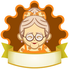grandma logo illustration vector