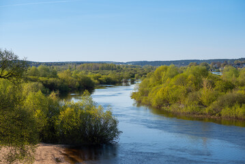 Summer landscape with a view of the river