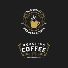 Vintage retro logo badge emblem icon for coffee cafe brand template