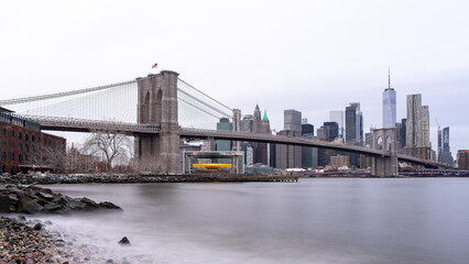 Brooklyn Bridge & Manhattan Skyline in Winter