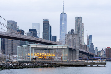 Jane's Carousel & Brooklyn Bridge in Winter