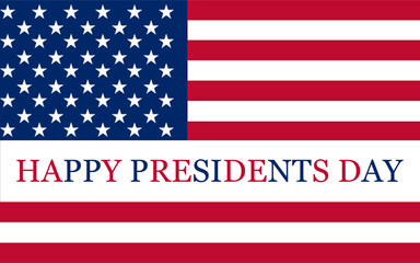 Fototapeta na wymiar President's Day Background Design. Illustration Of happy Presidents Day with Stars Background. Celebration Design with Flag and Typography Letter for Banner, Greeting Card.