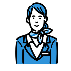 笑顔の客室乗務員の若い女性
