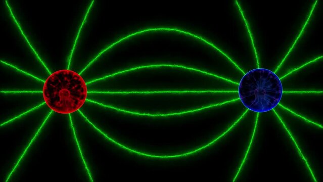 Electric Field with a Line of Tension from a Positive Charge to a Negative One