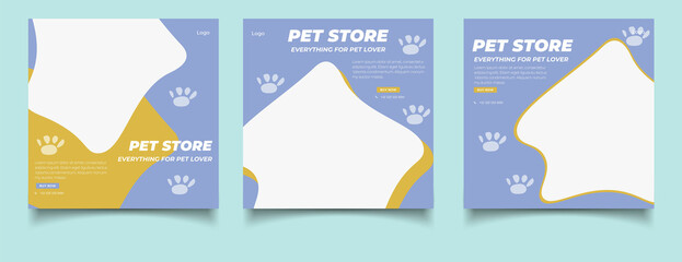 Banner template concept for pet shop