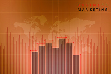 2d rendering Stock market online business concept. business Graph 