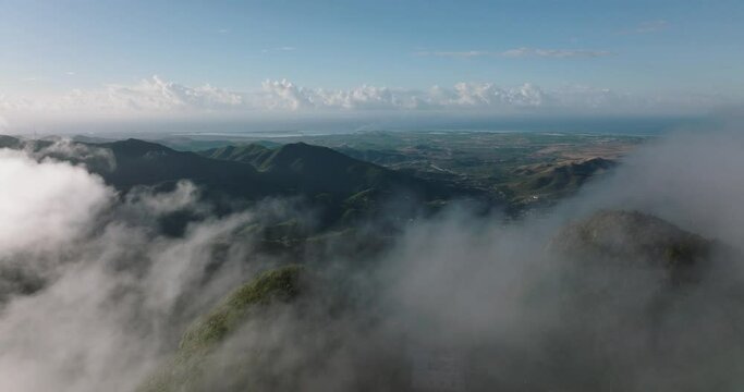 Tetas De Cayey High above the clouds SKY In Puerto Rico 5k Mavic 3 Cine drone Footage 902