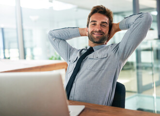 No one said success would be easy. Cropped shot of a handsome young businessman in his office.